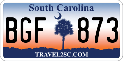 SC license plate BGF873