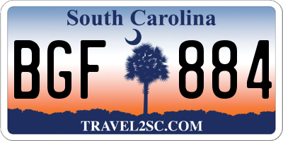 SC license plate BGF884