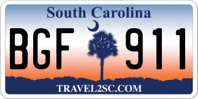 SC license plate BGF911