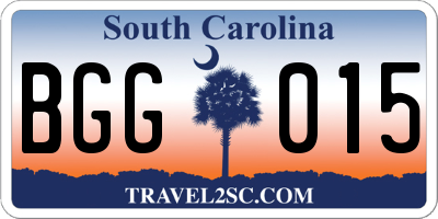 SC license plate BGG015