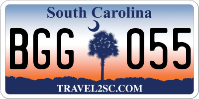 SC license plate BGG055