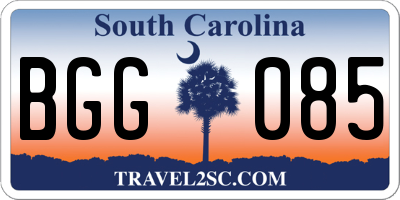 SC license plate BGG085