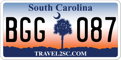 SC license plate BGG087