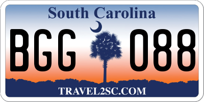 SC license plate BGG088