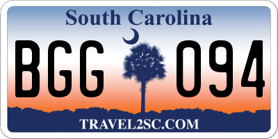 SC license plate BGG094