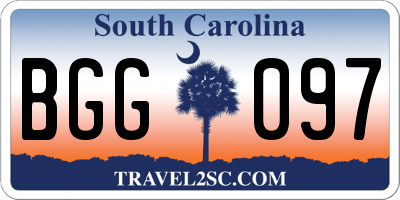 SC license plate BGG097