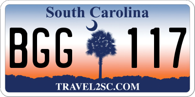 SC license plate BGG117