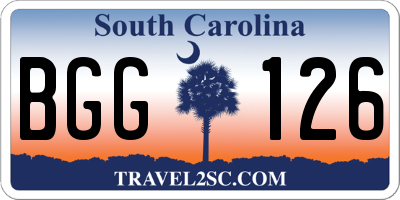 SC license plate BGG126