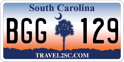SC license plate BGG129