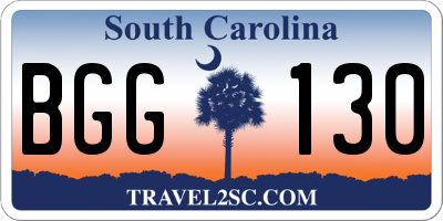 SC license plate BGG130