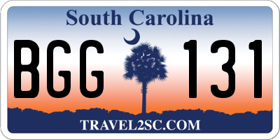 SC license plate BGG131