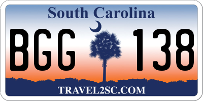 SC license plate BGG138