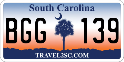 SC license plate BGG139