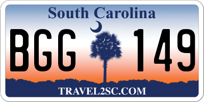 SC license plate BGG149