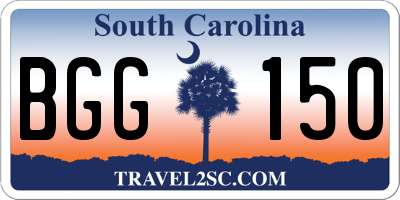 SC license plate BGG150
