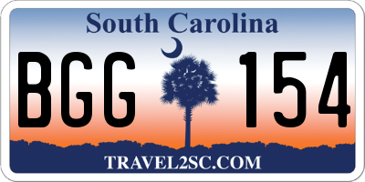 SC license plate BGG154
