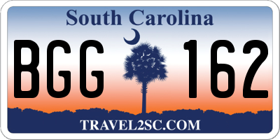 SC license plate BGG162