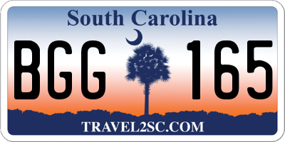 SC license plate BGG165