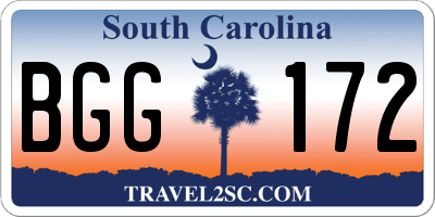 SC license plate BGG172