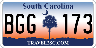 SC license plate BGG173