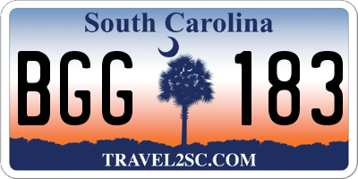 SC license plate BGG183