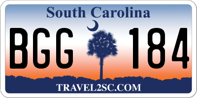 SC license plate BGG184
