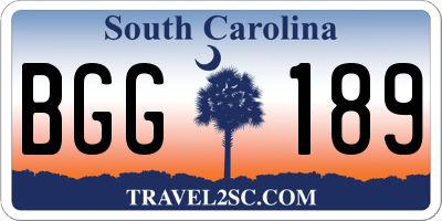 SC license plate BGG189