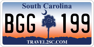 SC license plate BGG199