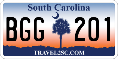 SC license plate BGG201
