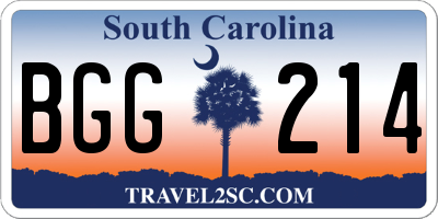 SC license plate BGG214