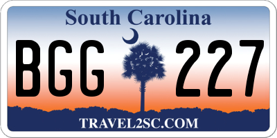 SC license plate BGG227
