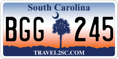 SC license plate BGG245