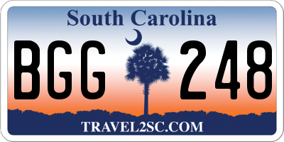 SC license plate BGG248