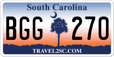 SC license plate BGG270