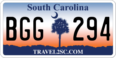 SC license plate BGG294