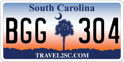 SC license plate BGG304