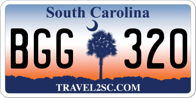 SC license plate BGG320