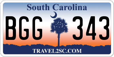 SC license plate BGG343