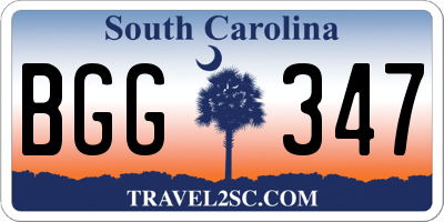 SC license plate BGG347