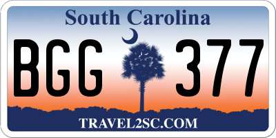 SC license plate BGG377