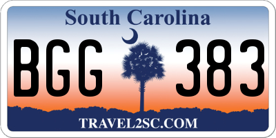 SC license plate BGG383