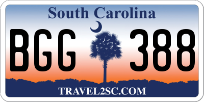 SC license plate BGG388