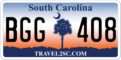 SC license plate BGG408