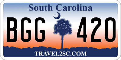 SC license plate BGG420