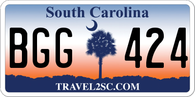 SC license plate BGG424