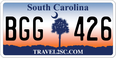 SC license plate BGG426