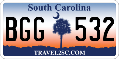 SC license plate BGG532