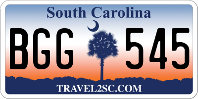 SC license plate BGG545