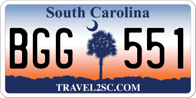SC license plate BGG551