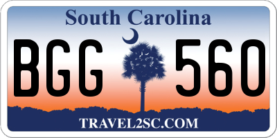SC license plate BGG560